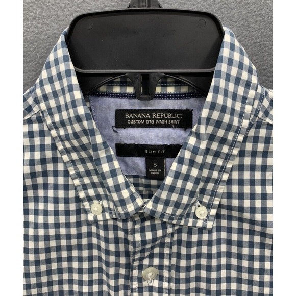 Banana Republic Button Down Shirt Mens Size Small Slim Fit Teal Long Sleeve 2015 - Picture 8 of 16